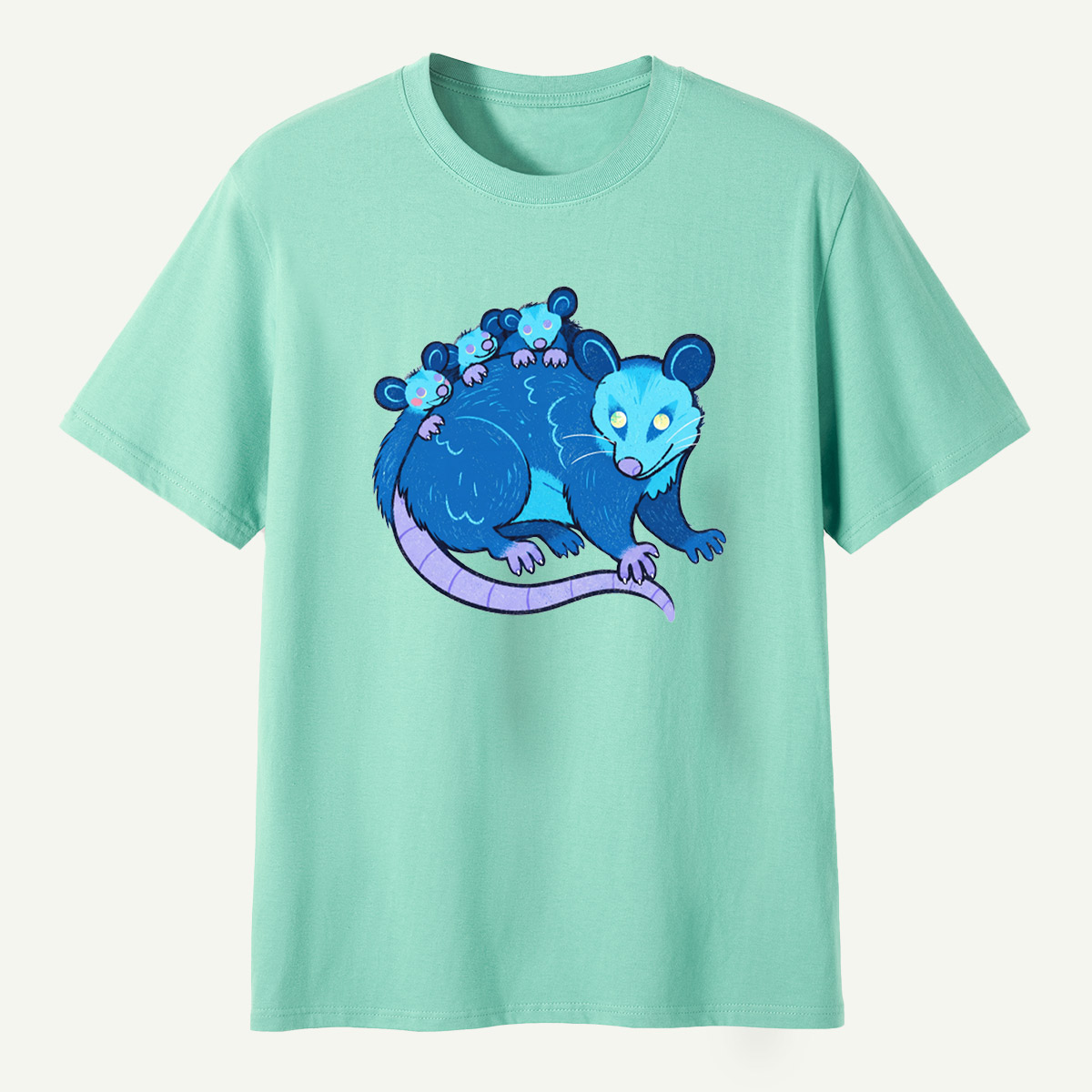 Blue Opossum Family T-Shirt
