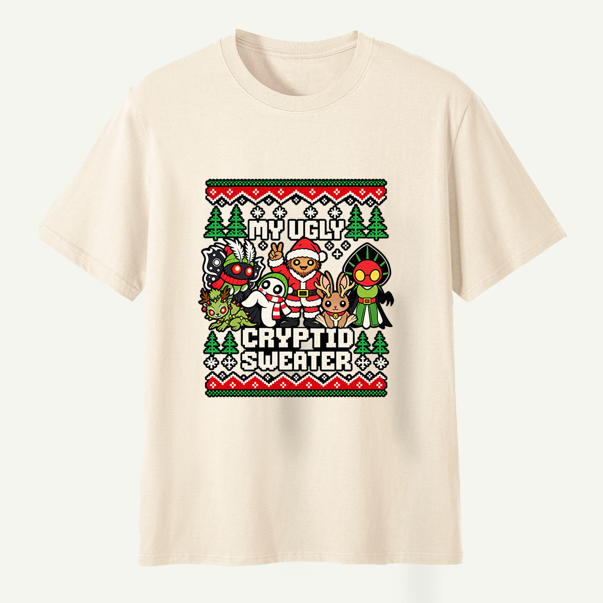 My Ugly Cryptid Sweater Christmas Creatures T-Shirt
