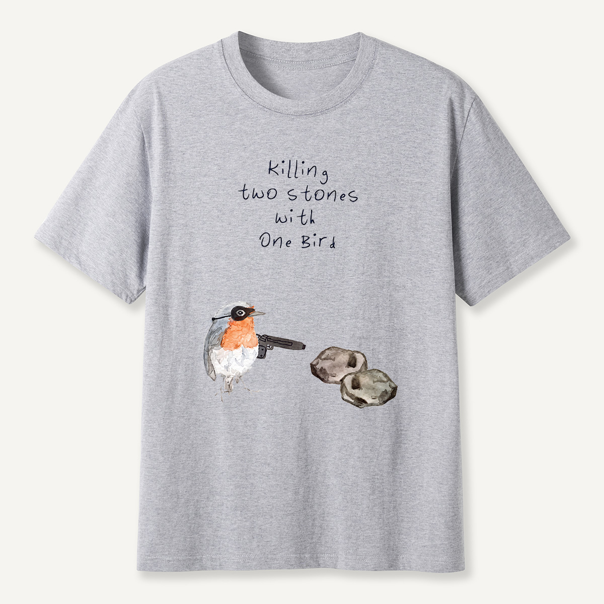 MDCTBYWY26072205 Killing Two Stones with One Bird T-Shirt