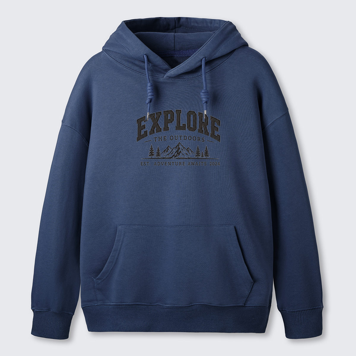 Explore More Mountains Embroidered Cotton Hoodie