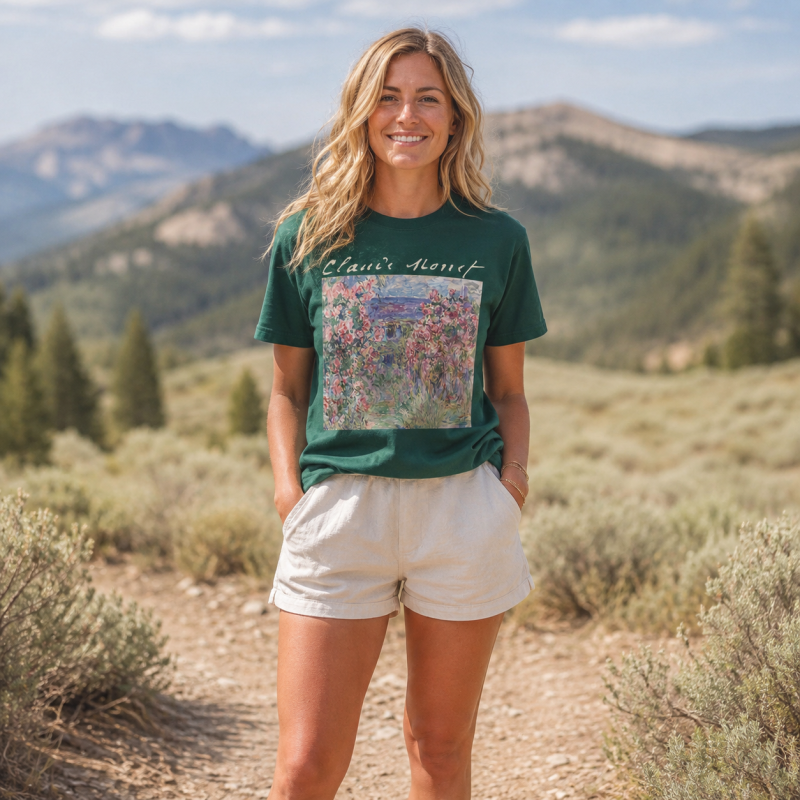 Starry Night Sunset Cat Seaside T-Shirt
