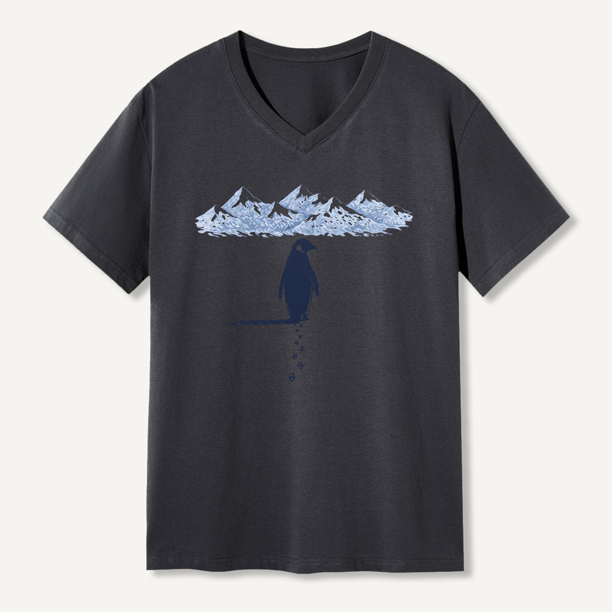 Solitary Penguin Arctic Walk V-neck T-Shirt
