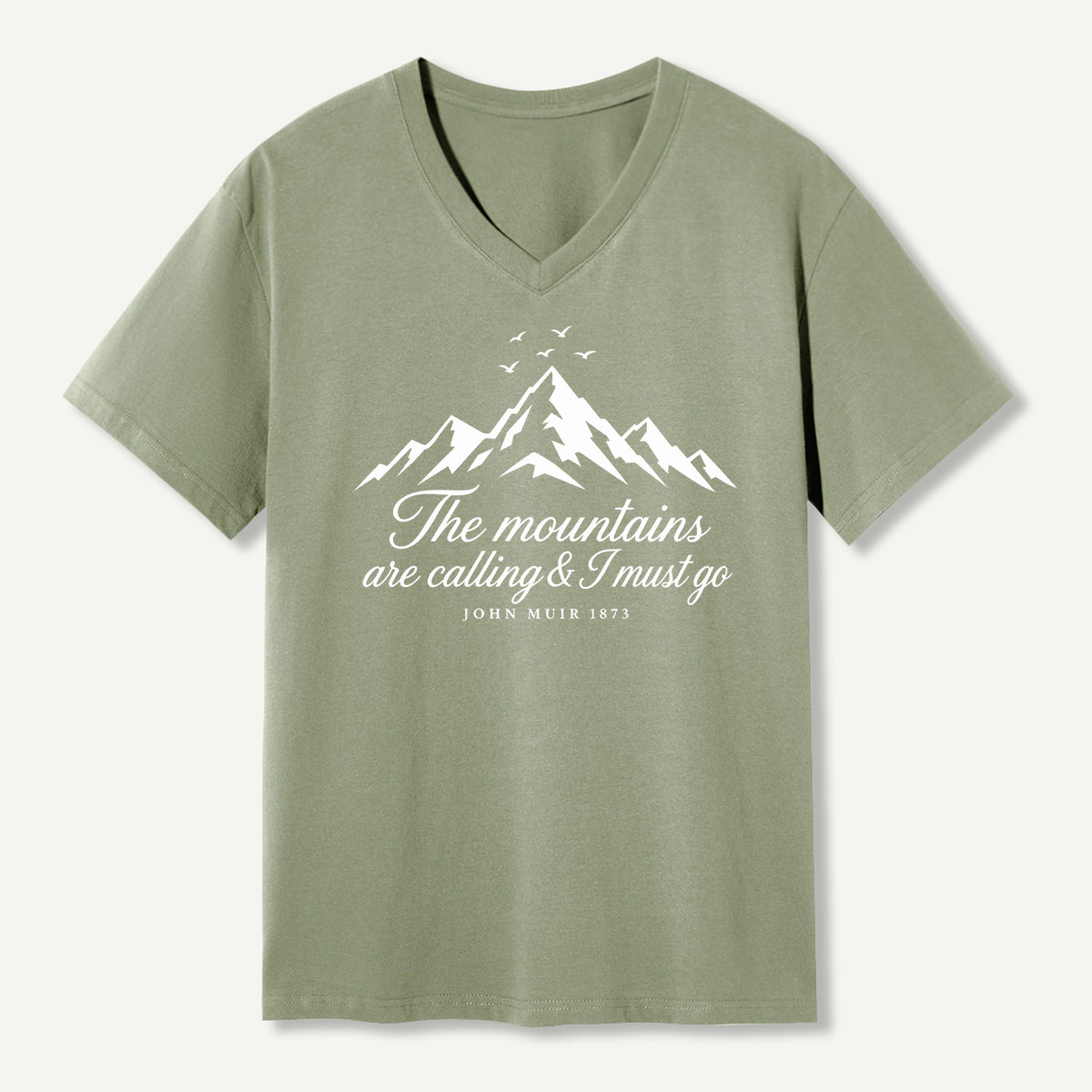 The Mountains Are Calling And I Must Go Mountain Quote V-neck T-Shirt