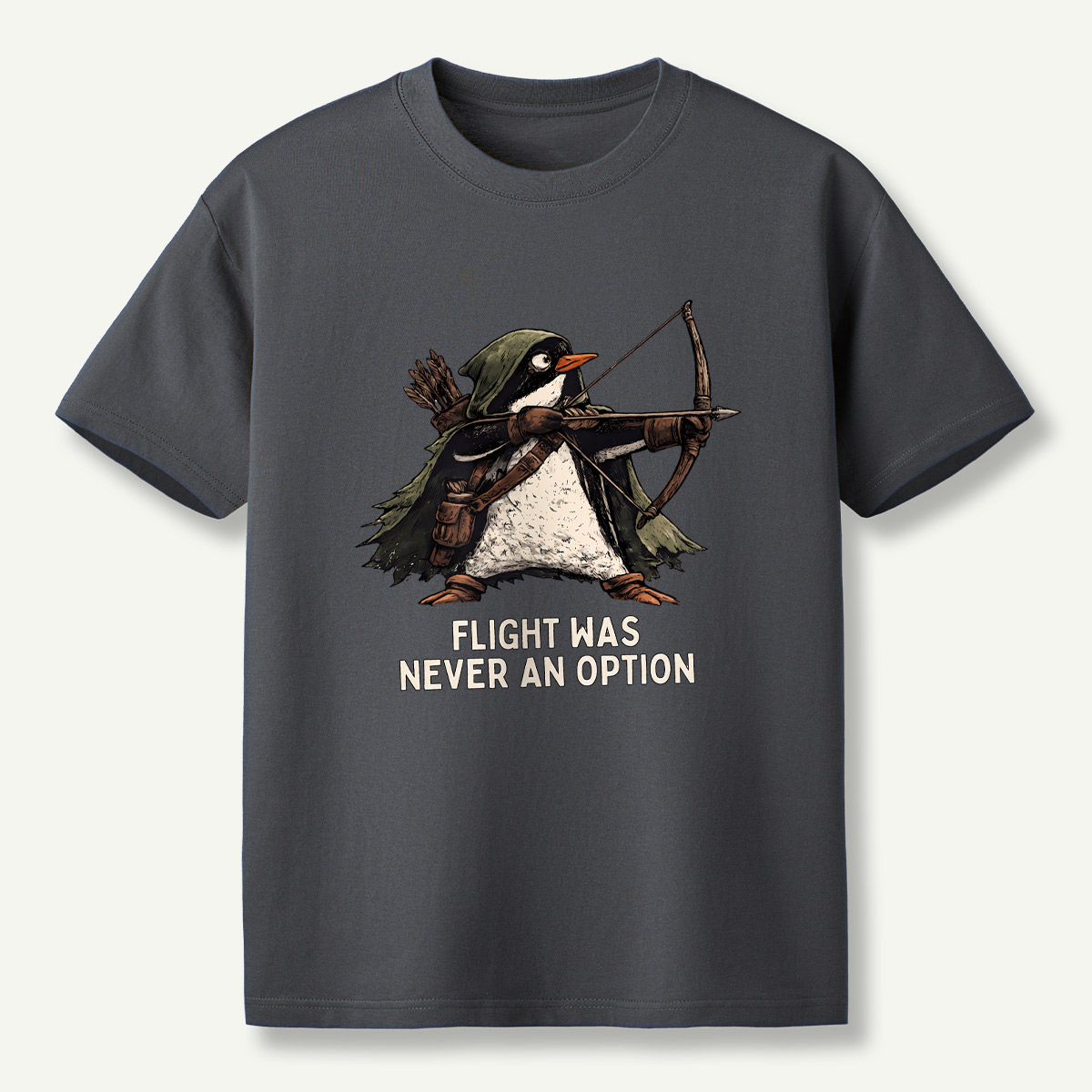 Flight Was Never An Option Archer Penguin T-Shirt