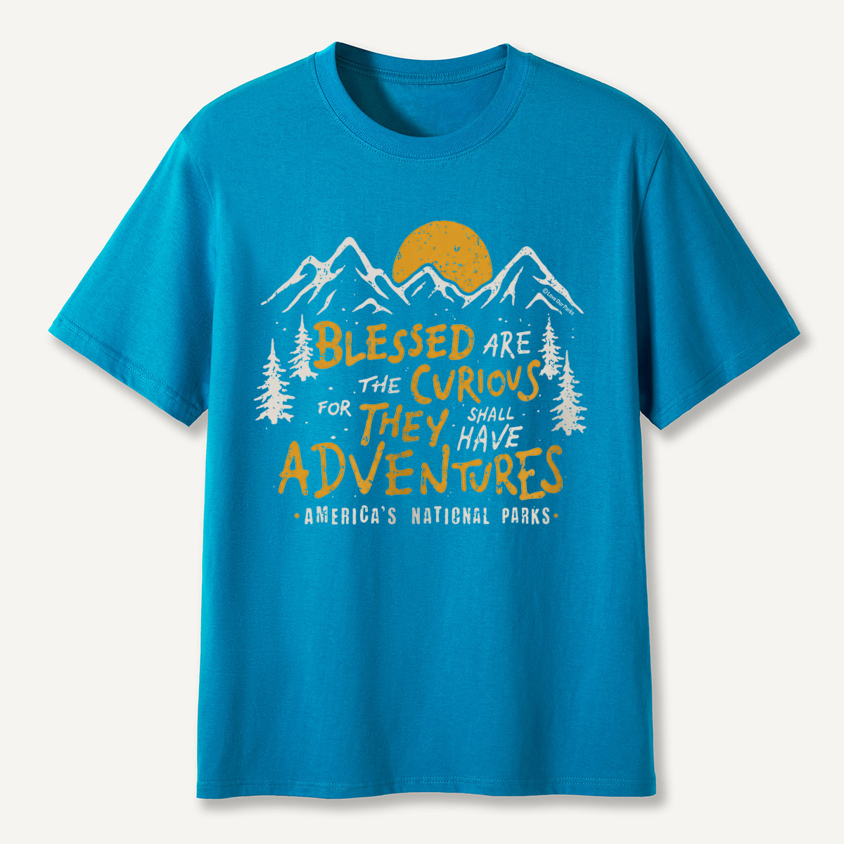 Blessed Are the Curious Adventure Mountains T-Shirt