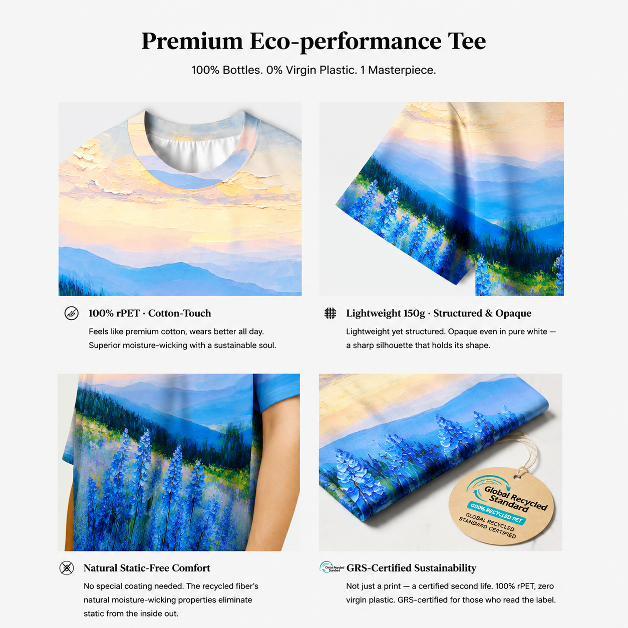 Blue Meadow Mountain Premium Eco Tee