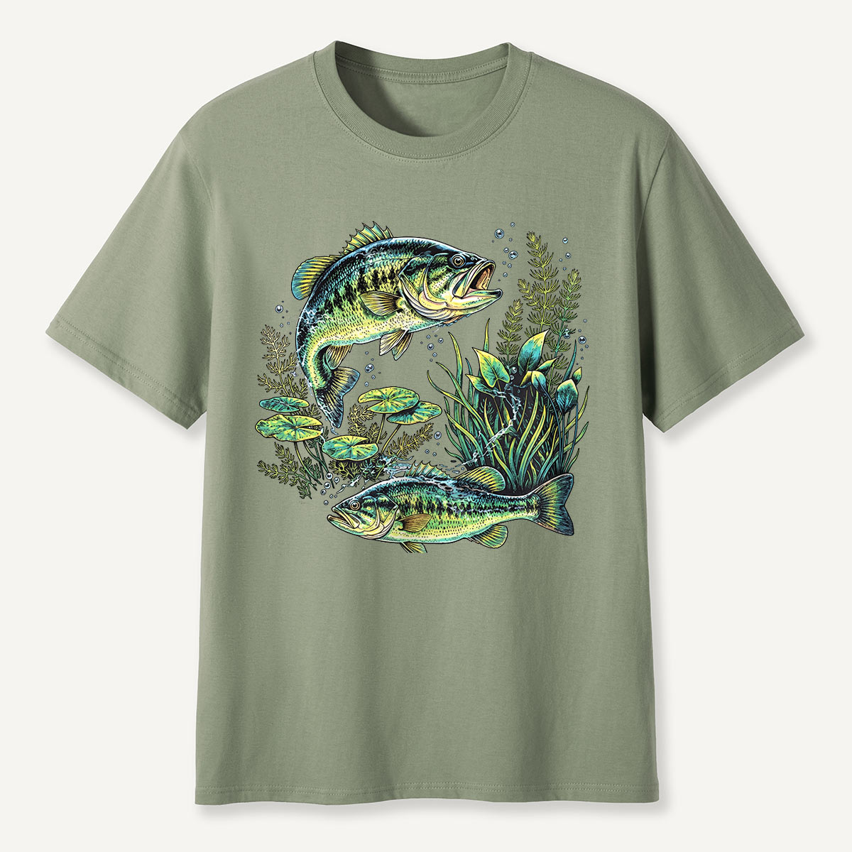 Largemouth Bass Underwater Scene T-Shirt