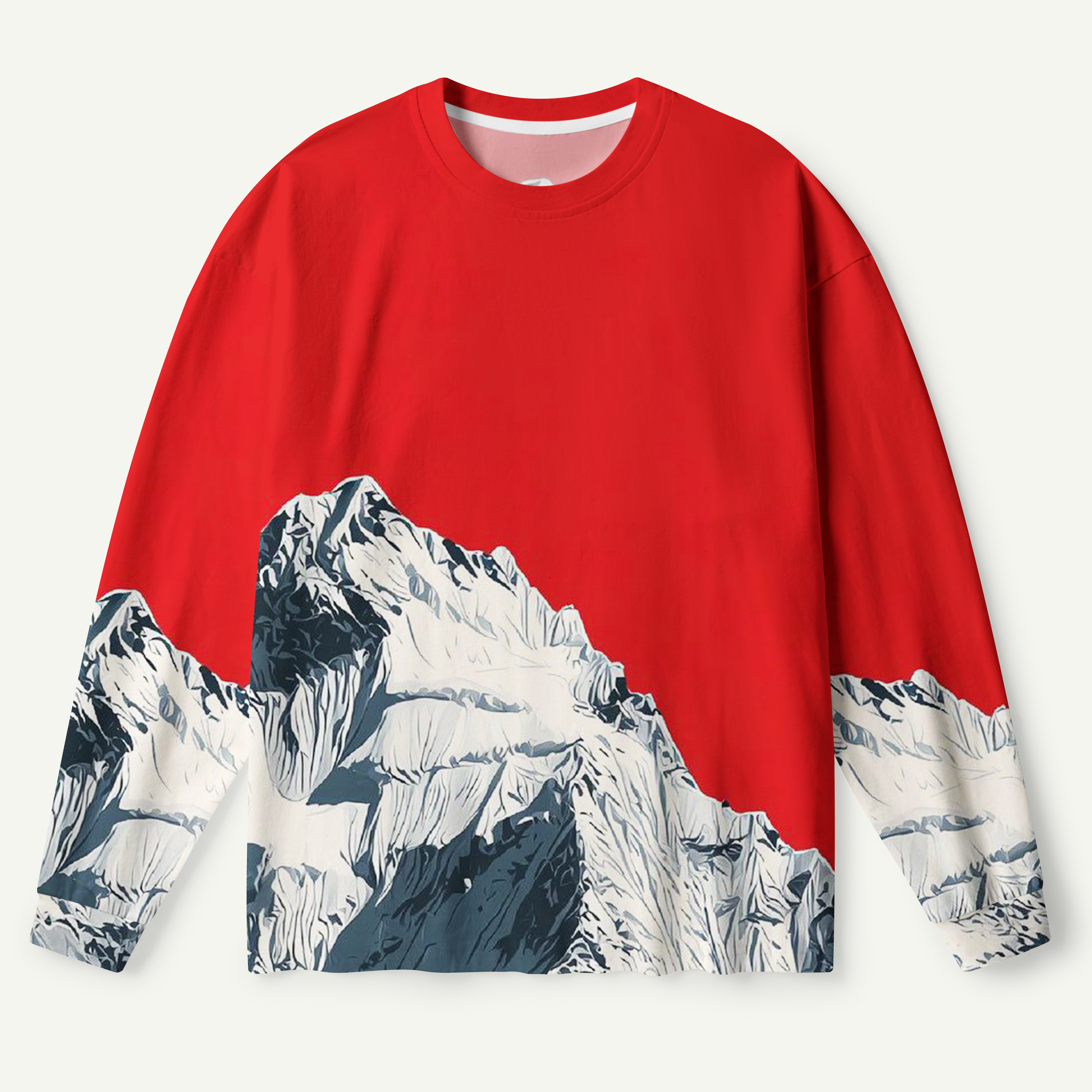 Red Sky Snow Mountain Escape Premium Pure Cotton Long Sleeves