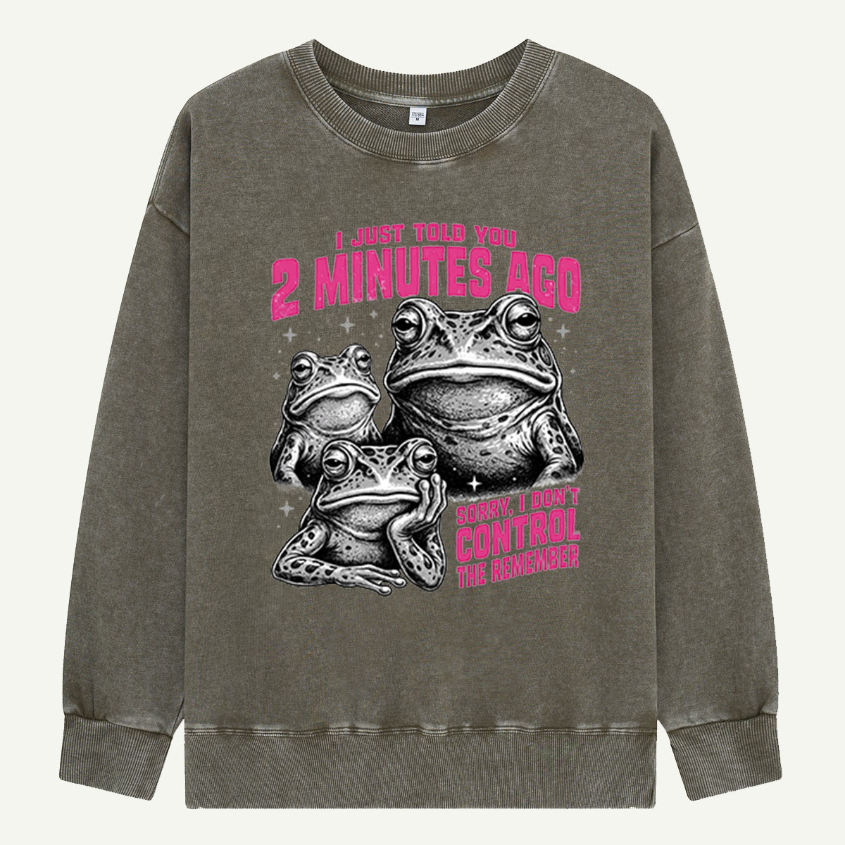 Frogs Told You Two Minutes Ago Washed Sweatshirts