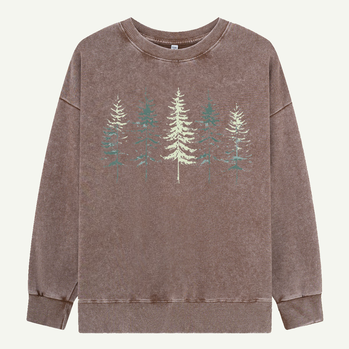 Minimal Pine Forest Silhouette Washed Sweatshirts