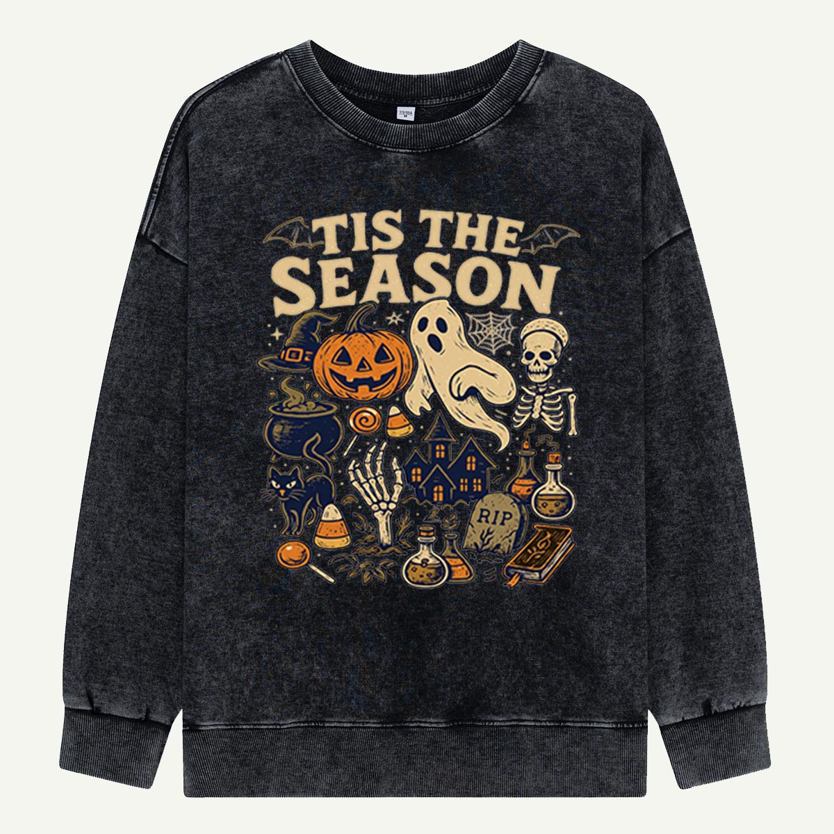 Tis The Season Halloween Icons Washed Sweatshirts