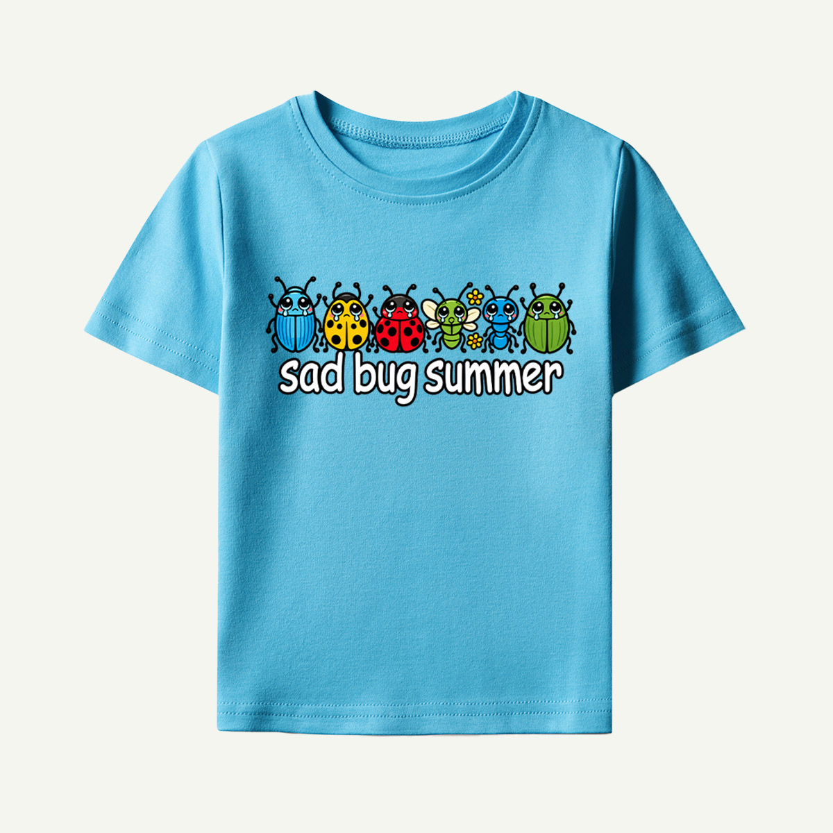 Sad Bug Summer Cute Crying Insects Kids T-Shirt