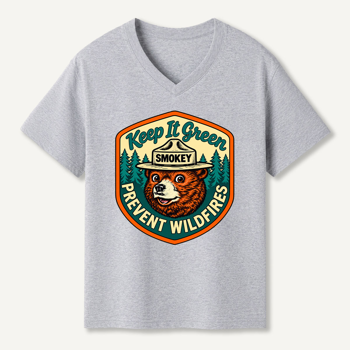 Fat Bear Week Ranger Bear Forest Explorer V-neck T-Shirt