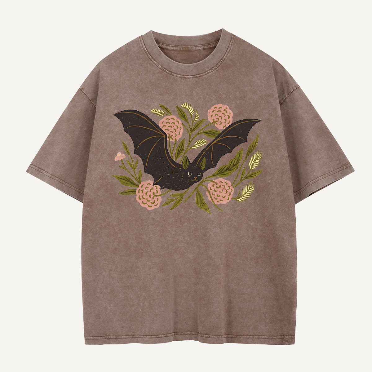 Bat in Bloom Washed T-Shirt