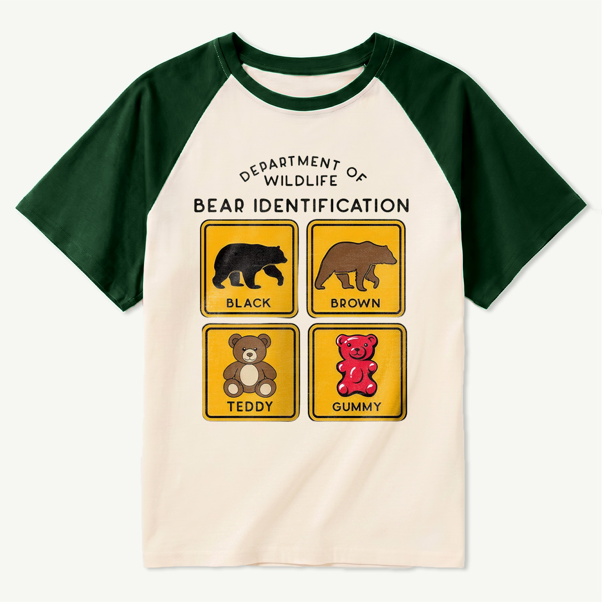 Department of Wildlife Bear Identification Raglan T-Shirt