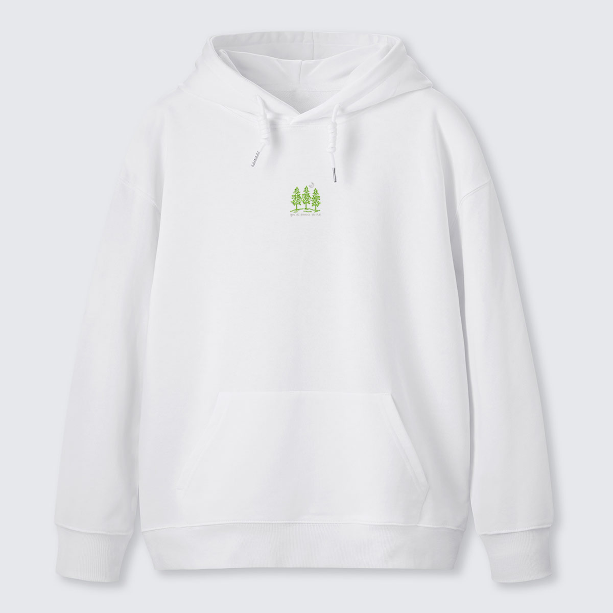 Three Trees Nature Quote Embroidered Hoodie