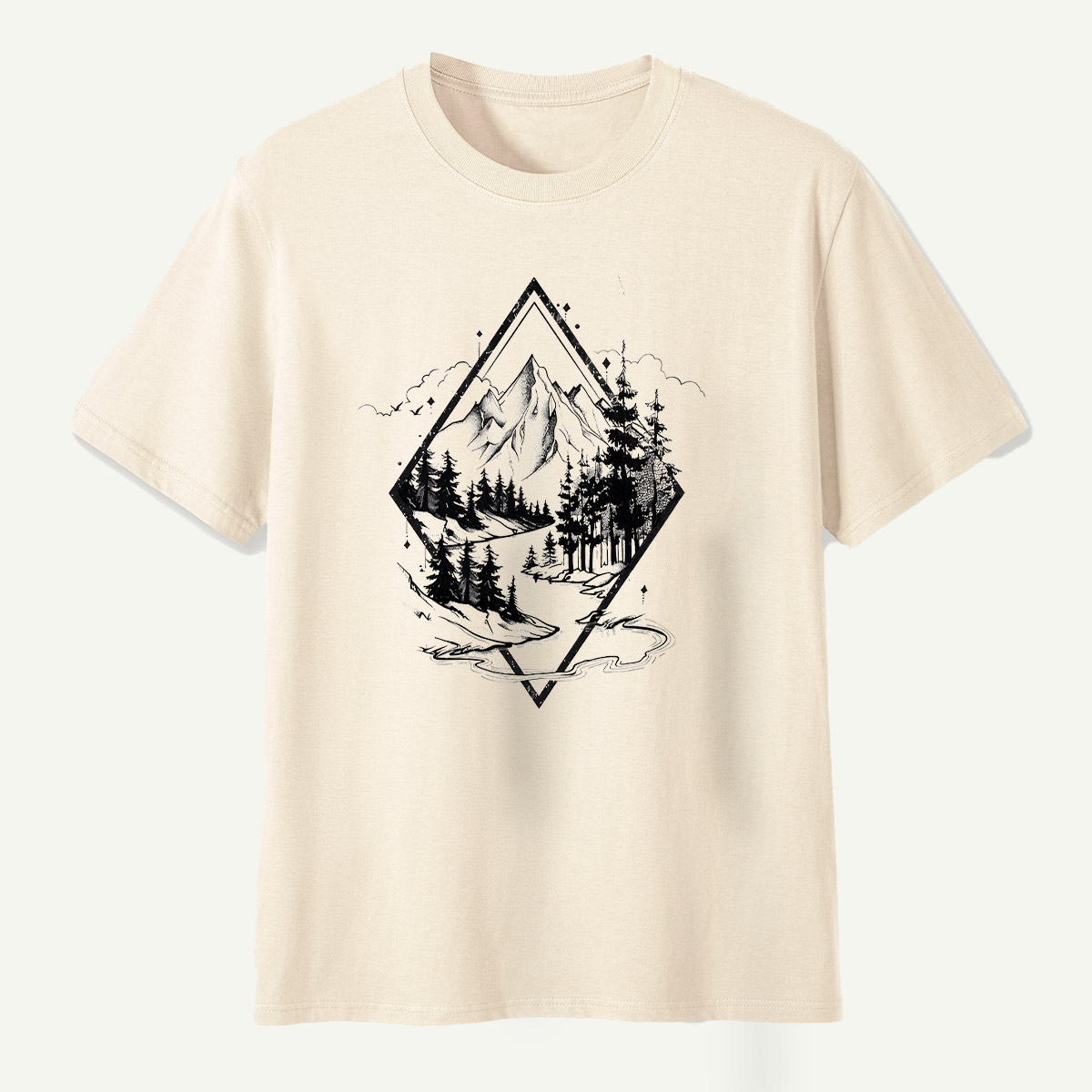 Mountain Forest Diamond Landscape T-Shirt