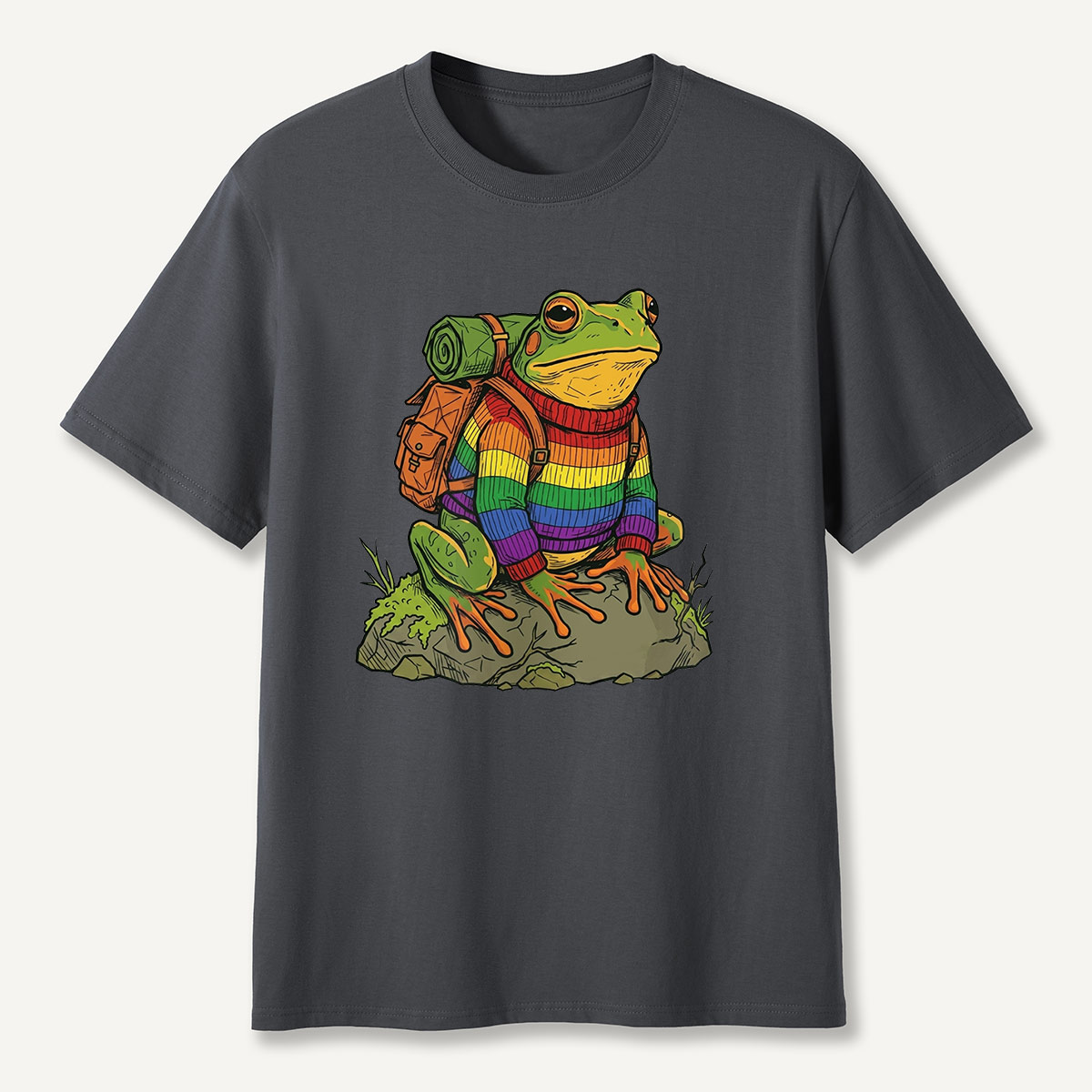 Frog Rainbow Backpack T-Shirt