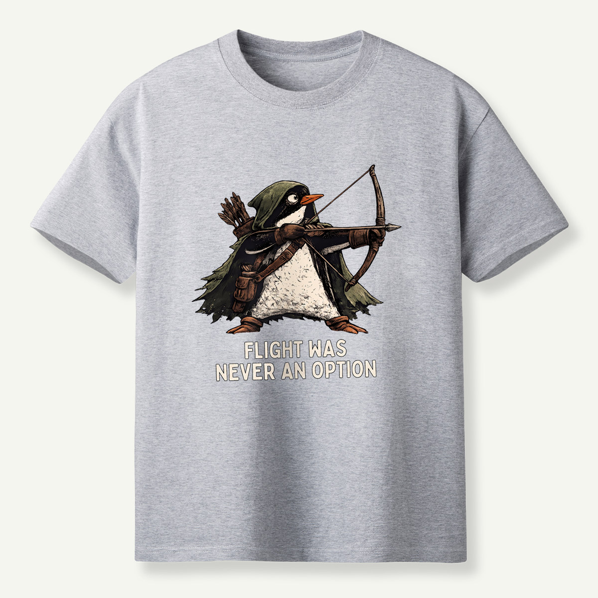 Flight Was Never An Option Archer Penguin T-Shirt