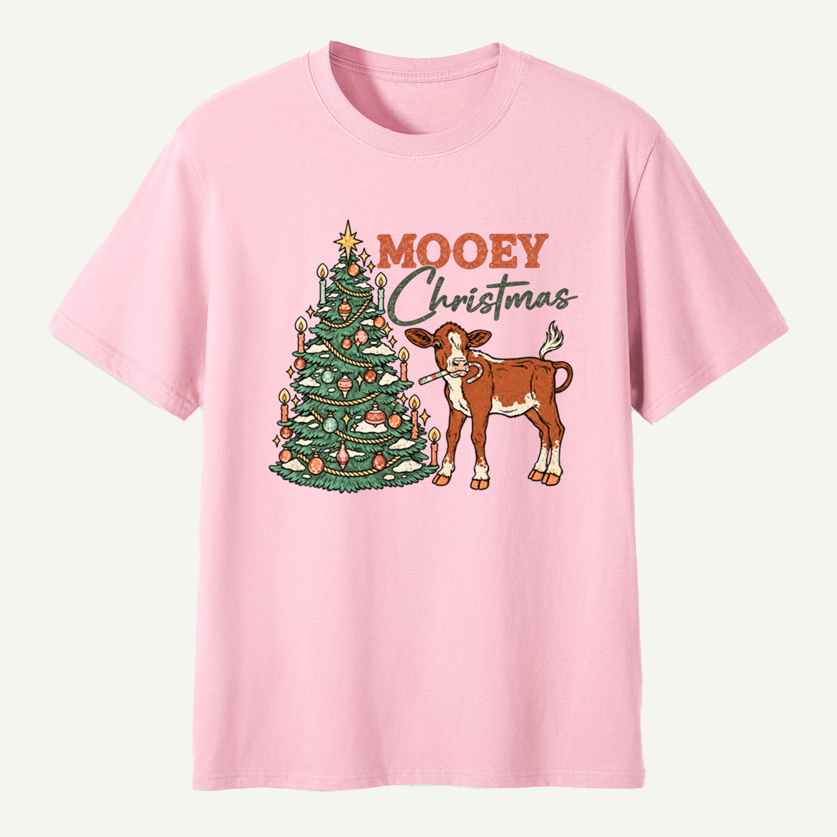 MOOEY Christmas Cow Holiday Scene T-Shirt