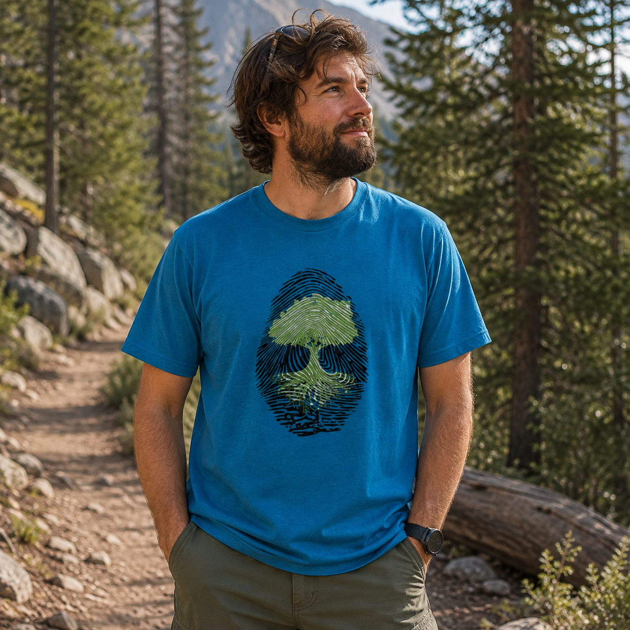 Tree Fingerprint Nature Symbol T-Shirt