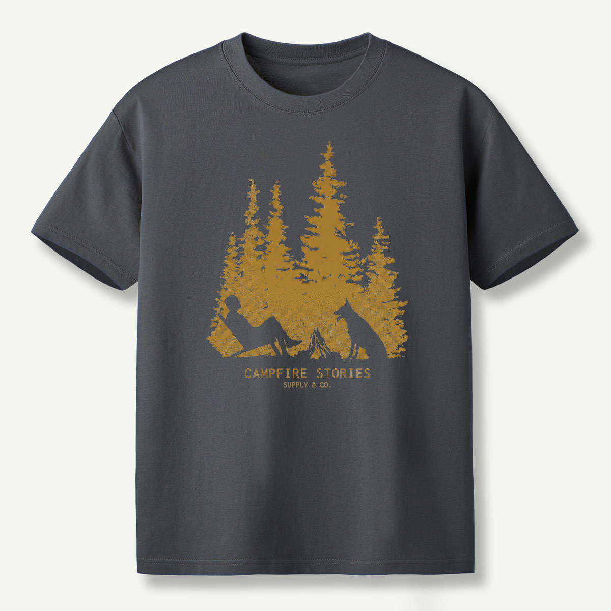 Golden Pine Forest Campfire Escape T-Shirt
