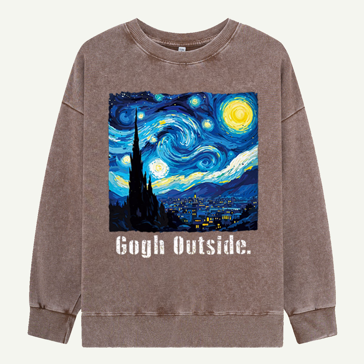 Swirl Night Sky Gogh Outside Washed Sweatshirts