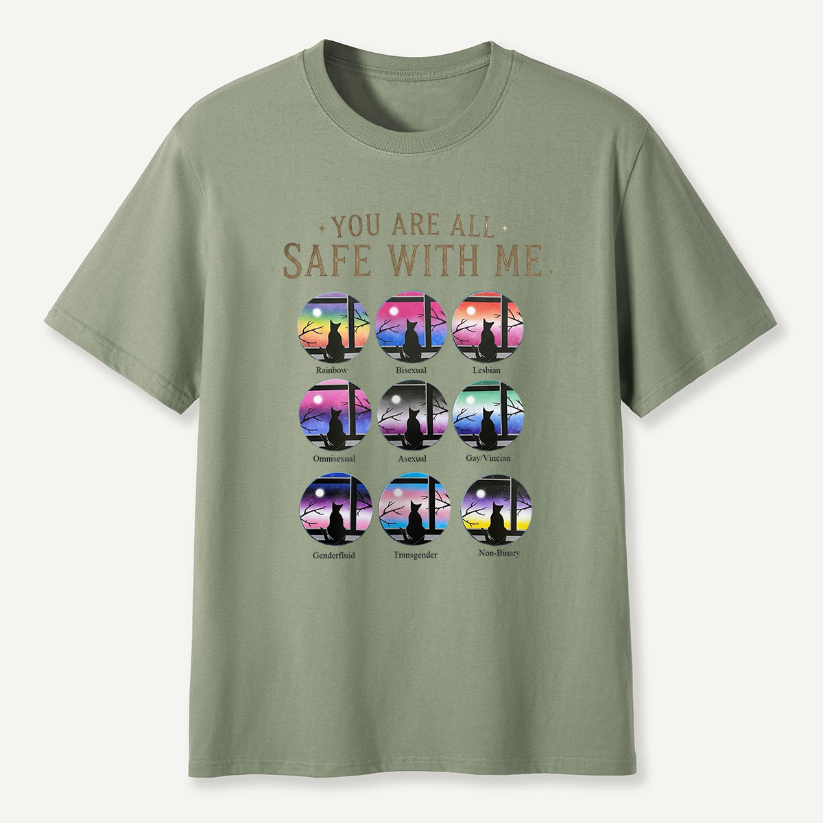 You Are All Safe With Me Cat T‑Shirt