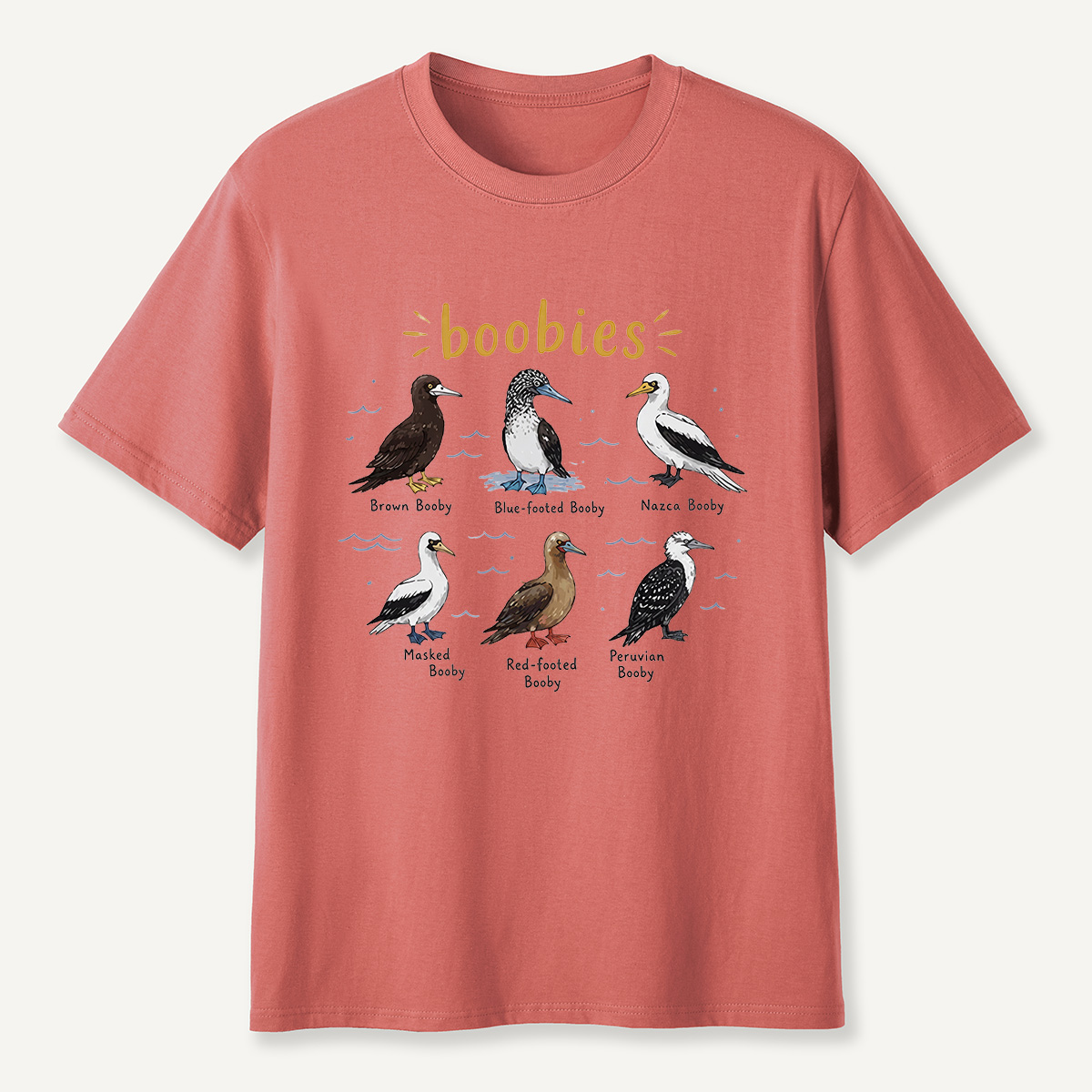 MDCTBYWY26072002 Boobies Bird Species Guide T-Shirt