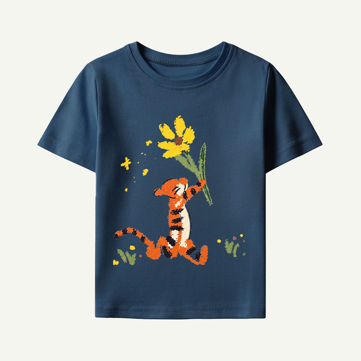 Tiger with Big Flower Kids T-Shirt
