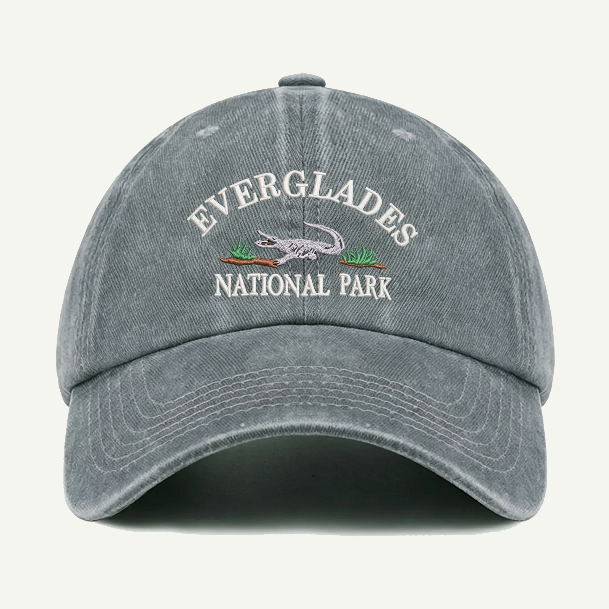 Everglades National Park Alligator Wilderness Washed Embroidered Hat