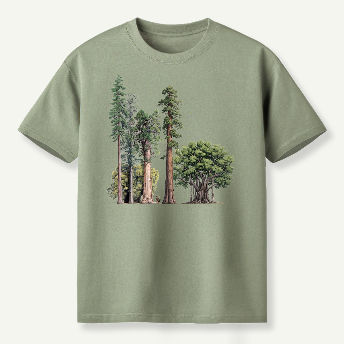 Giant Redwood Forest Botanical Study T-Shirt