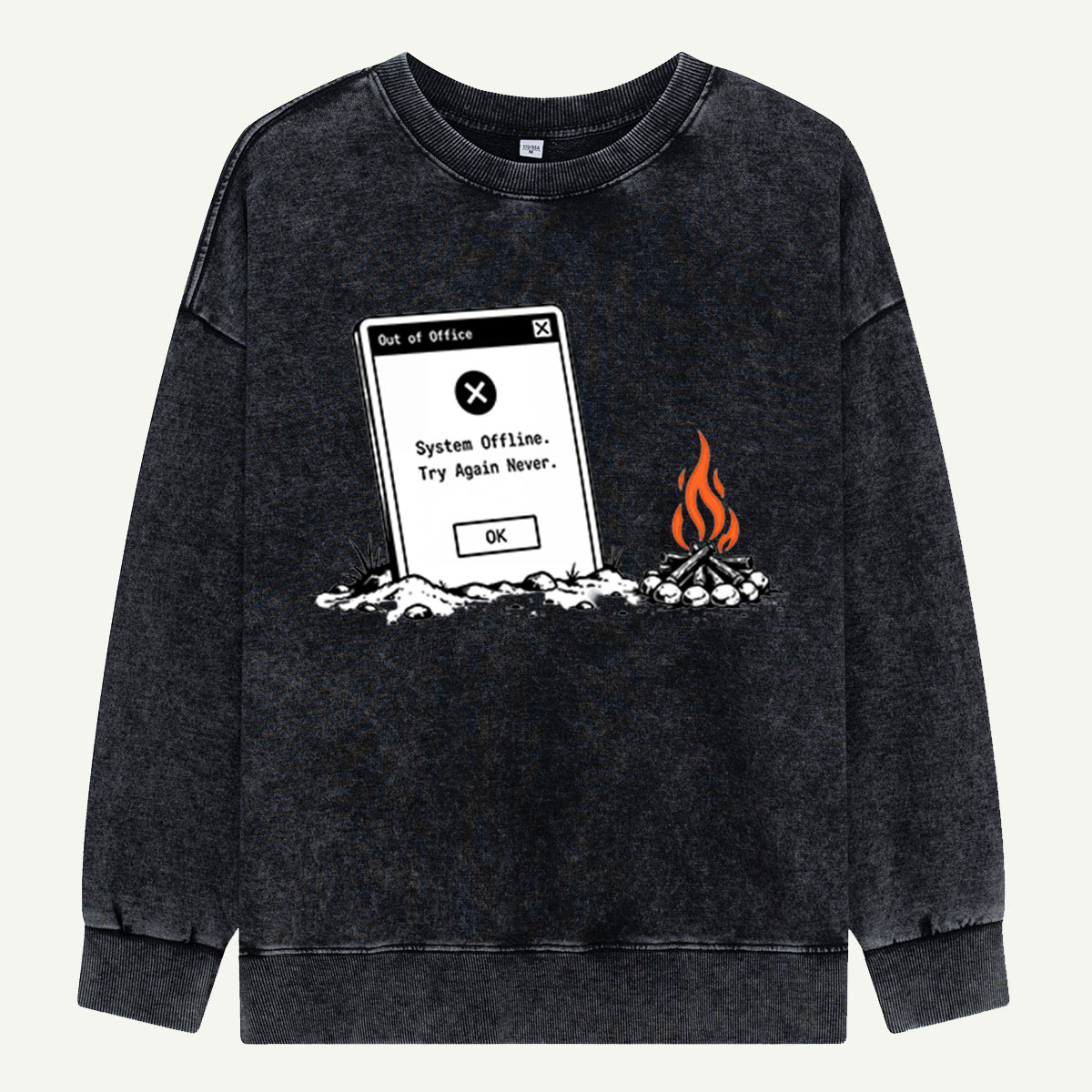 Out of Office, Into the Campfire Washed Sweatshirts