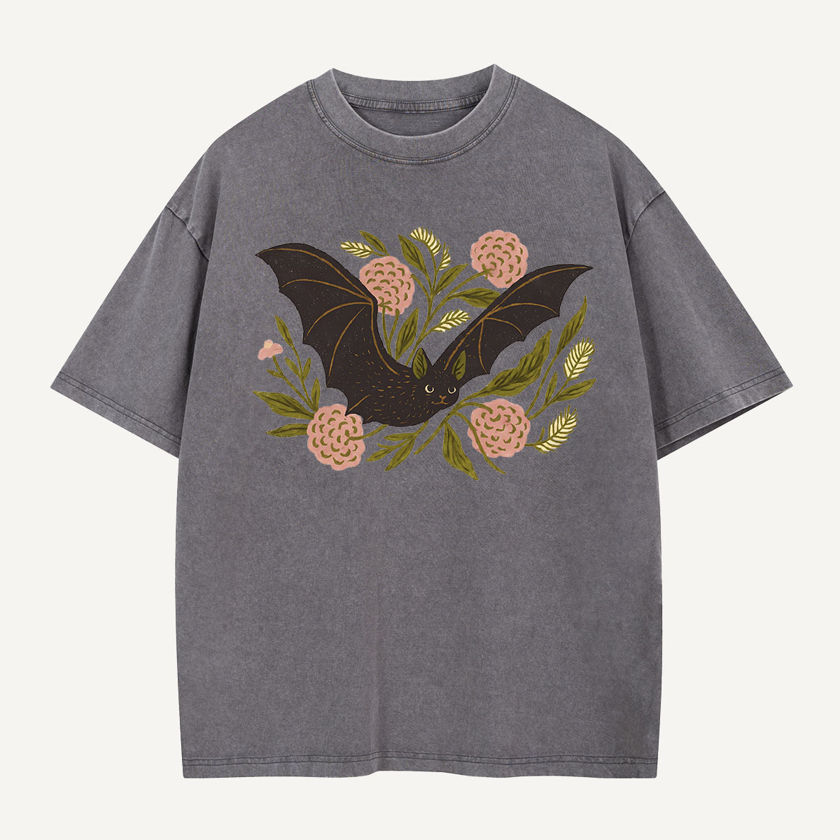 Bat in Bloom Washed T-Shirt