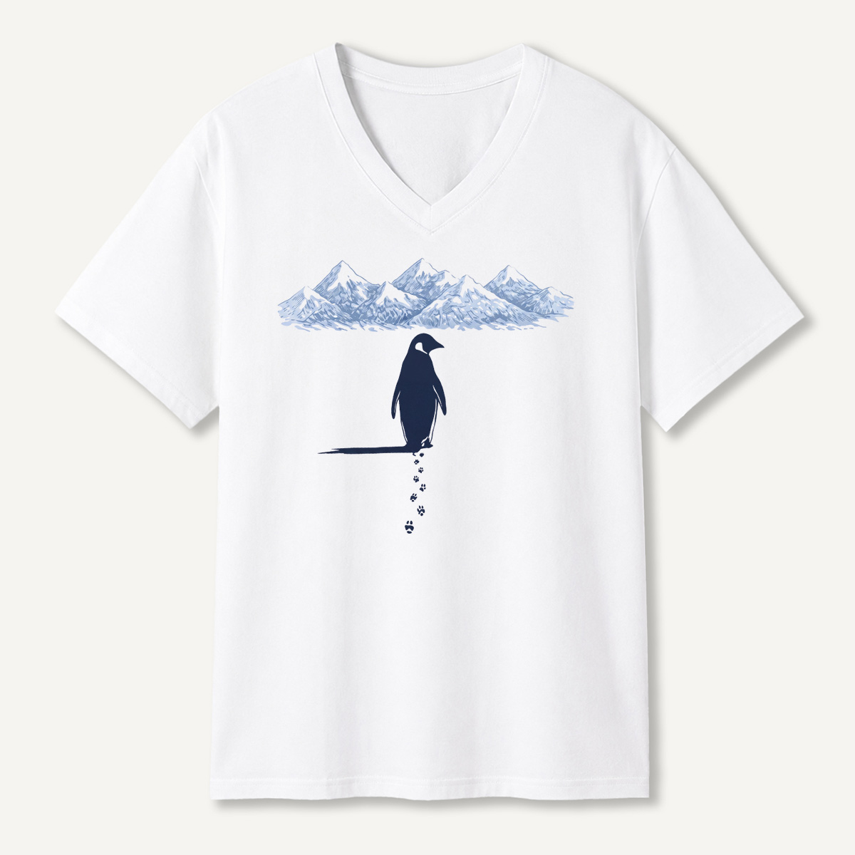 Solitary Penguin Arctic Walk V-neck T-Shirt