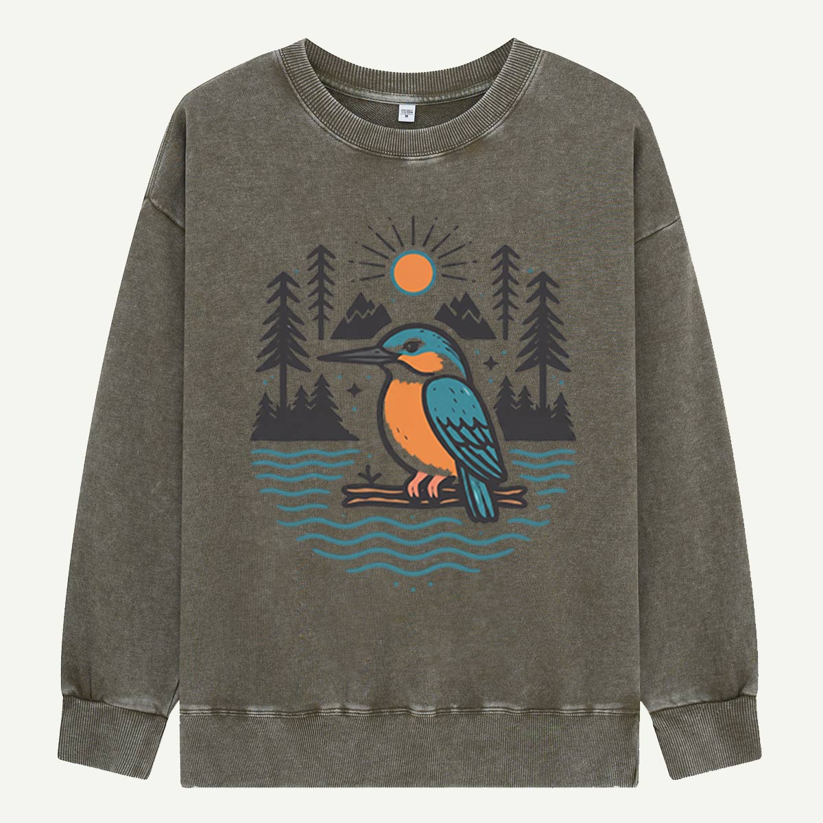 Kingfisher by the Water Washed Sweatshirts