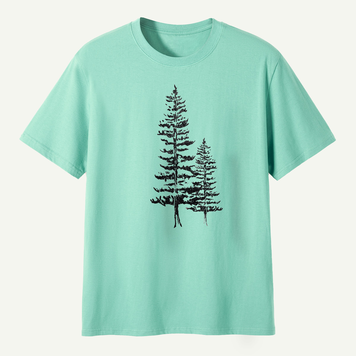 Lone Pine Tree Botanical Sketch T-Shirt
