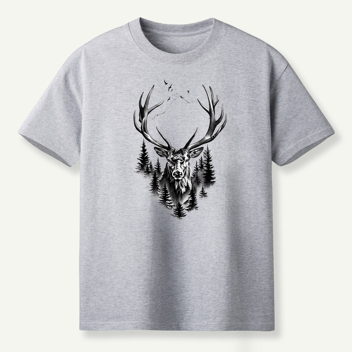 Deer Skull Forest Double Exposure T-Shirt