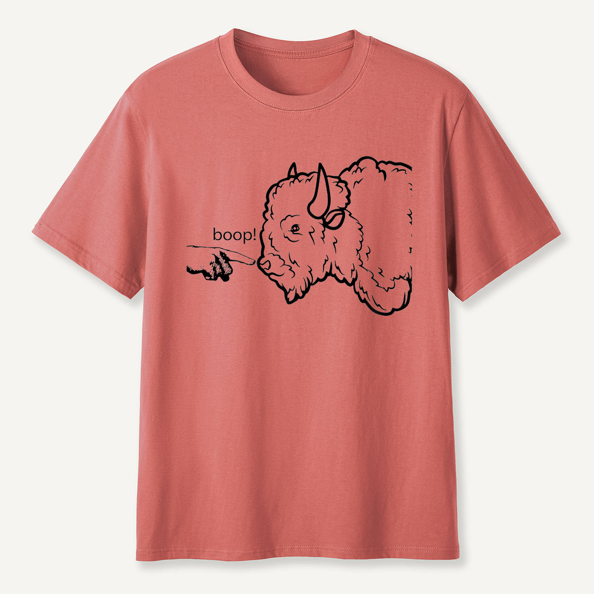 Boop the Bison Funny Line Art T-Shirt