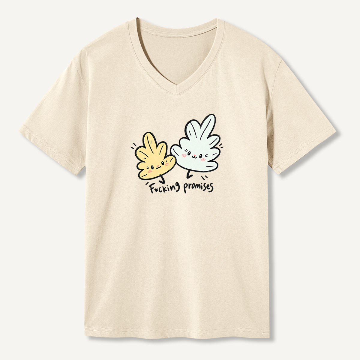 Fucking Promises Cute Leaf Friends V-neck T-Shirt