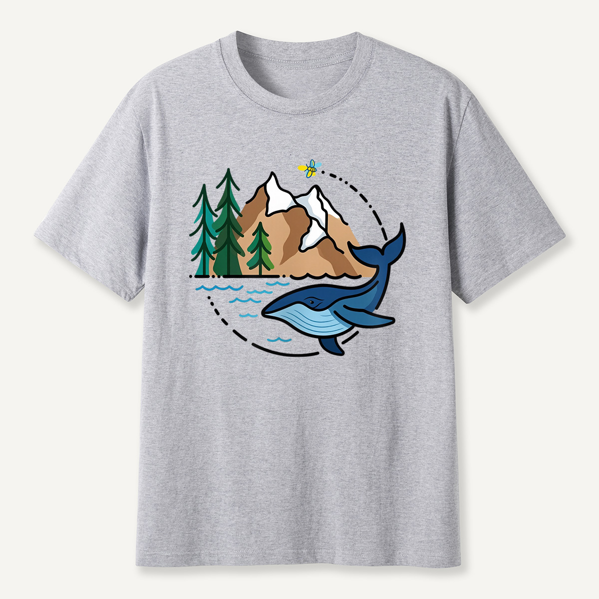 Whale & Mountain Forest T-Shirt