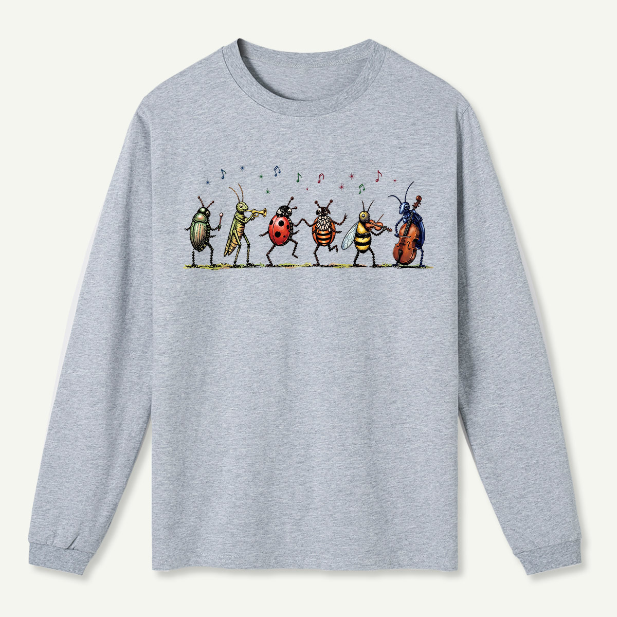 Vintage Insect Music Musical Bugs Long Sleeve T-Shirt