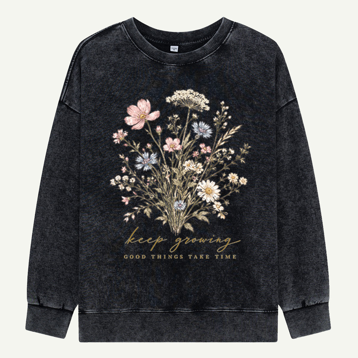 Keep Growing Wildflowers Washed Sweatshirts