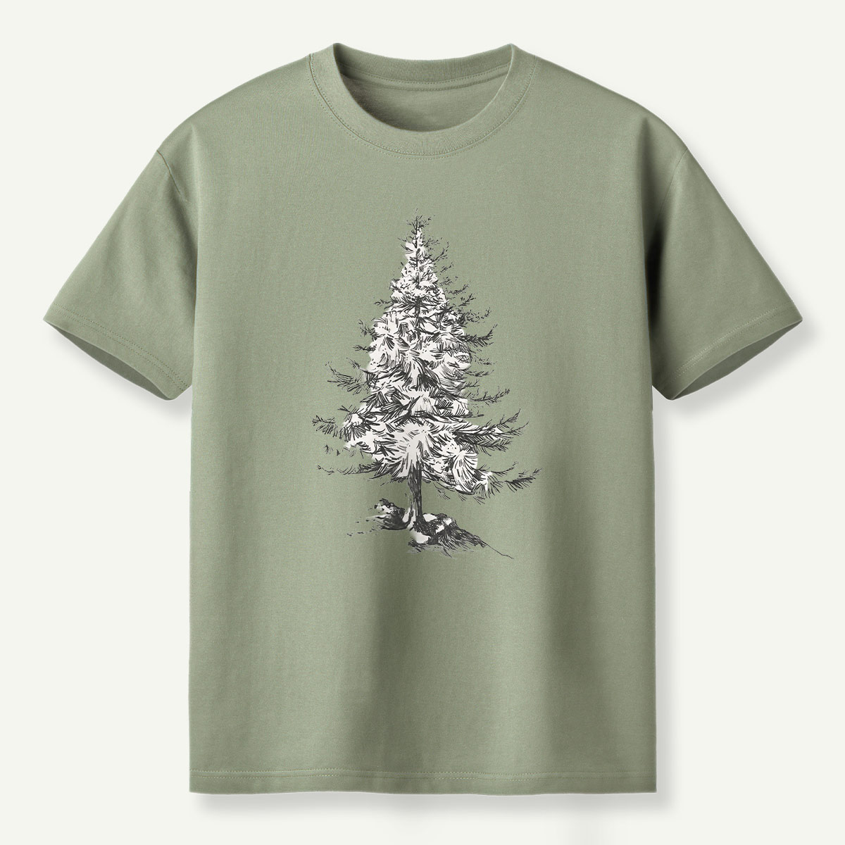 Lone Pine Tree Detailed Sketch T-Shirt