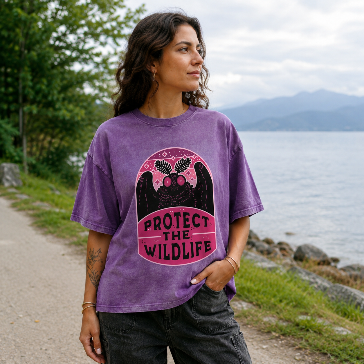 Protect the Wildlife Mothman Washed T-Shirt