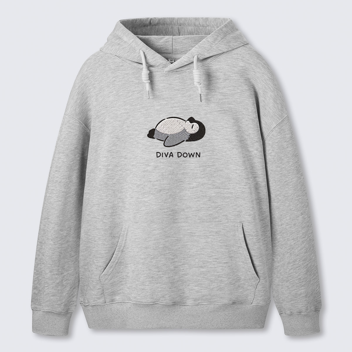 Sleeping Penguin Embroidered Cotton Hoodie