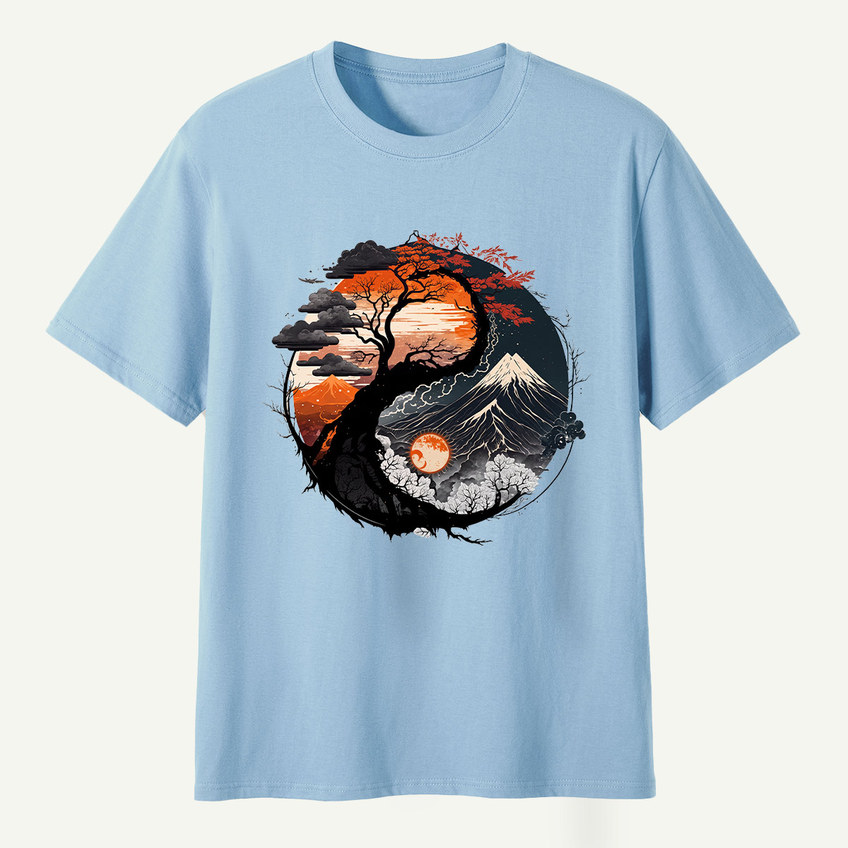 Yin Yang Autumn Forestscape T-Shirt