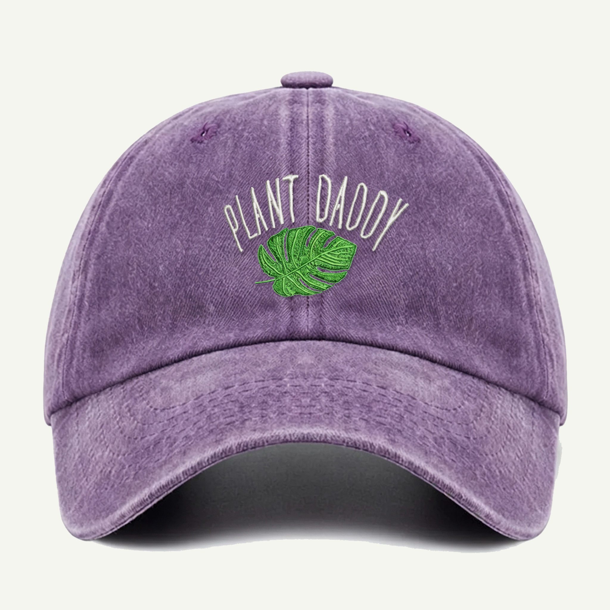 Plant Daddy Tropical Leaf Washed Embroidered Hat