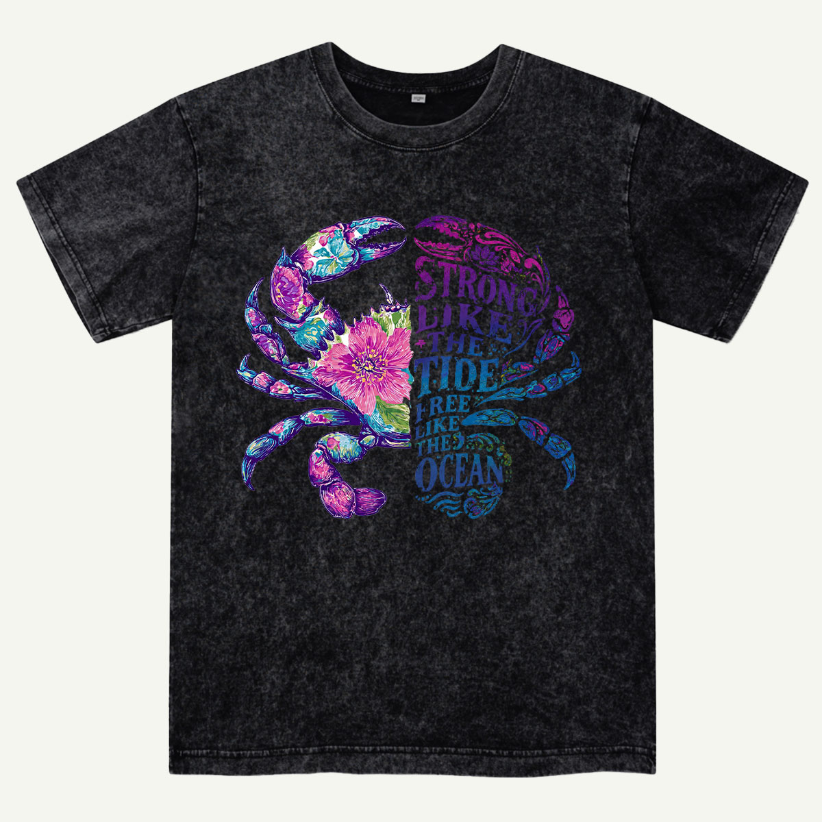 Strong Like the Tide Crab Ocean Washed T-Shirt