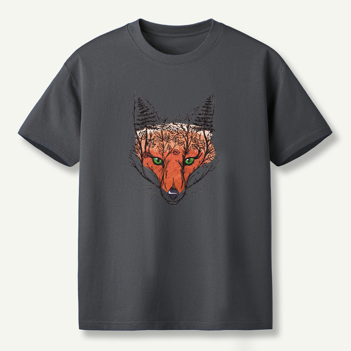 Fox Spirit Forest Portrait T-Shirt